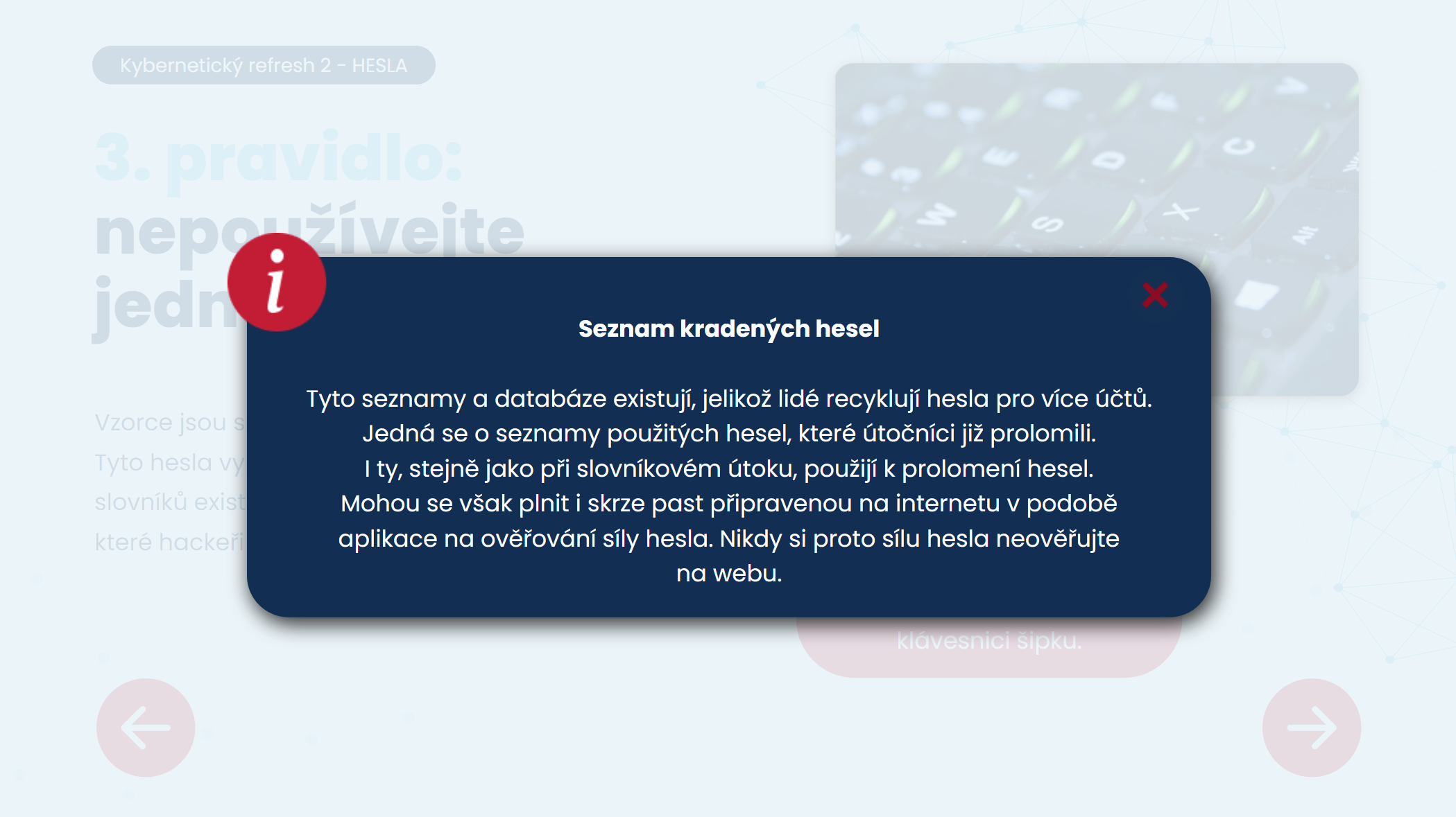  Kybernetický refresh 2 - Hesla screenshot 